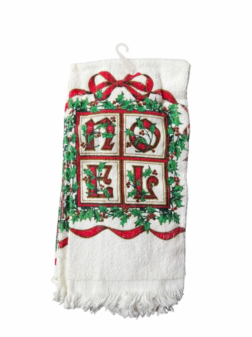 Deadstock 1980s Cecil Saydah Co. Set‎ of 2 Holiday Noel Kitchen Towels